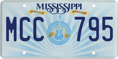 MS license plate MCC795