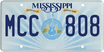 MS license plate MCC808