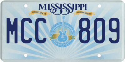MS license plate MCC809