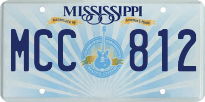 MS license plate MCC812