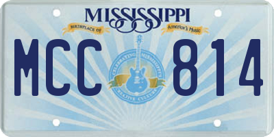 MS license plate MCC814