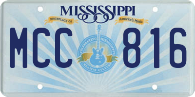 MS license plate MCC816
