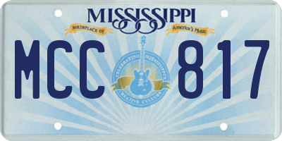 MS license plate MCC817