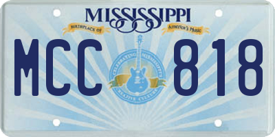 MS license plate MCC818