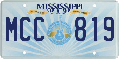 MS license plate MCC819