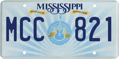 MS license plate MCC821