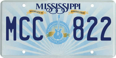 MS license plate MCC822