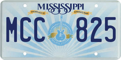 MS license plate MCC825
