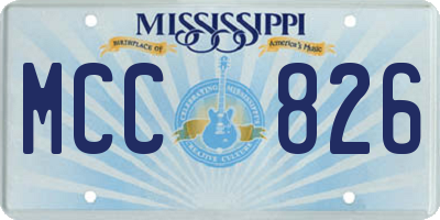 MS license plate MCC826