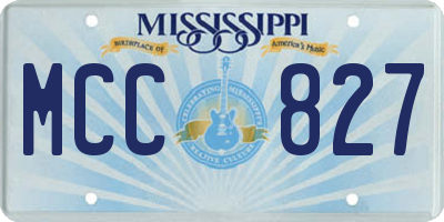 MS license plate MCC827