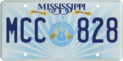 MS license plate MCC828