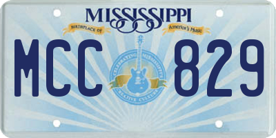 MS license plate MCC829