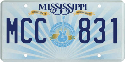 MS license plate MCC831