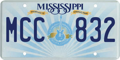 MS license plate MCC832