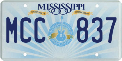 MS license plate MCC837
