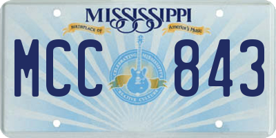 MS license plate MCC843