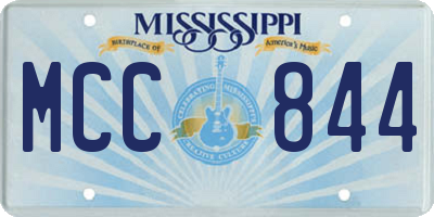 MS license plate MCC844