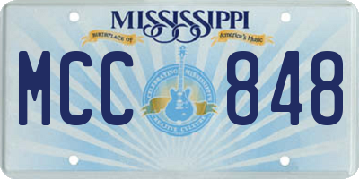 MS license plate MCC848