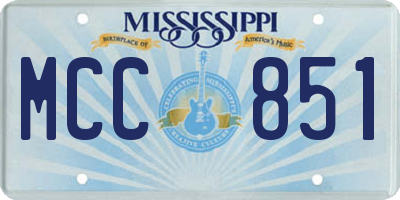 MS license plate MCC851