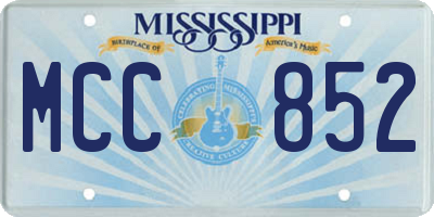 MS license plate MCC852