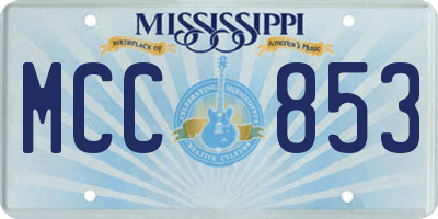 MS license plate MCC853