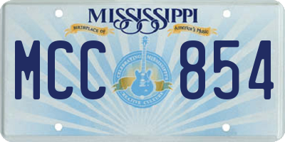 MS license plate MCC854