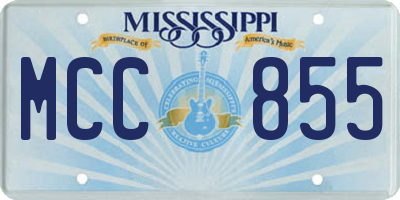 MS license plate MCC855