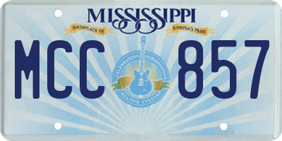 MS license plate MCC857