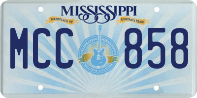 MS license plate MCC858