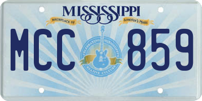 MS license plate MCC859