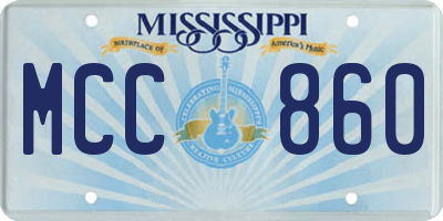 MS license plate MCC860