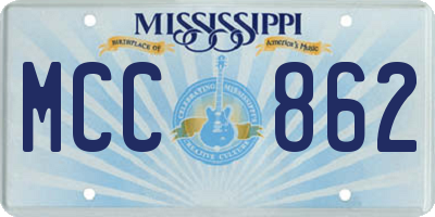 MS license plate MCC862