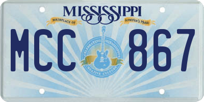 MS license plate MCC867