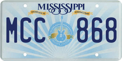 MS license plate MCC868