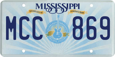MS license plate MCC869
