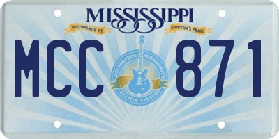 MS license plate MCC871