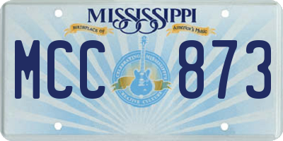 MS license plate MCC873
