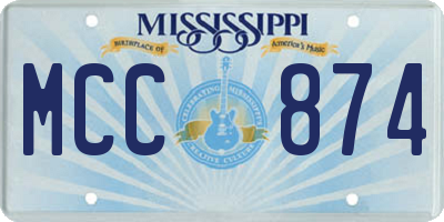 MS license plate MCC874