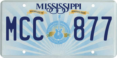 MS license plate MCC877