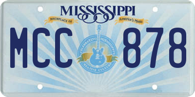 MS license plate MCC878