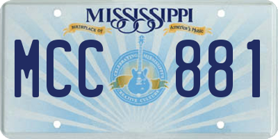 MS license plate MCC881
