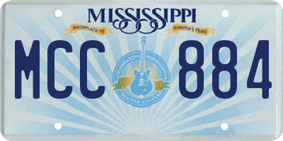 MS license plate MCC884