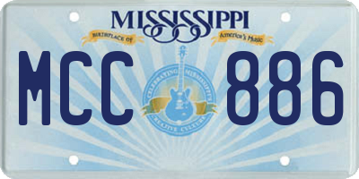 MS license plate MCC886