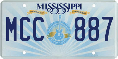 MS license plate MCC887