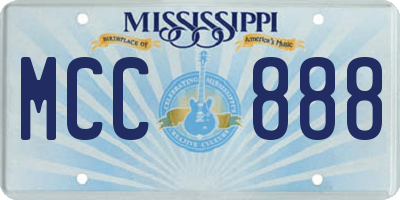 MS license plate MCC888