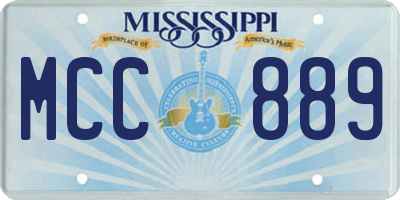 MS license plate MCC889