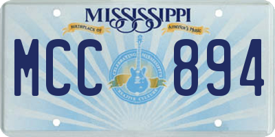 MS license plate MCC894