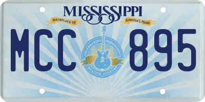 MS license plate MCC895