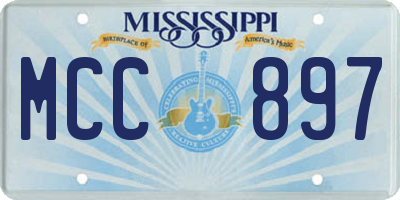 MS license plate MCC897