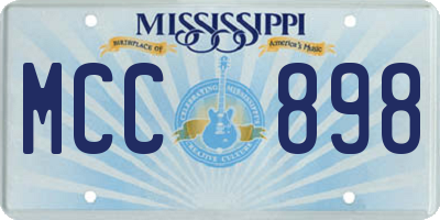 MS license plate MCC898